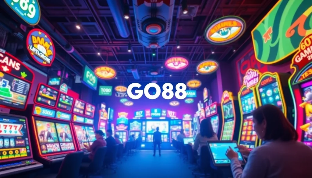GO88 online gaming platform showcasing vibrant game interfaces and thrilling experiences.