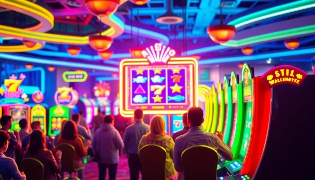 Temukan situs slot depo 5k dengan mesin slot berwarna-warni dan suasana kasino yang hidup