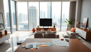 Enhance your home with interior design dubai featuring modern furniture and artistic decor.