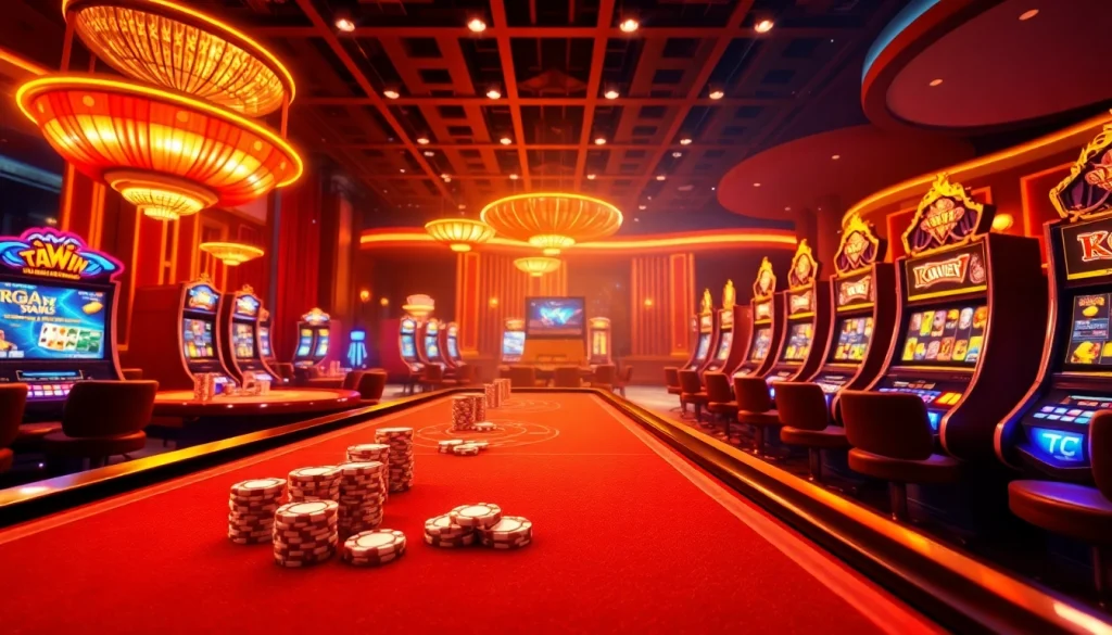 Engaging scene of Trang game Haywin with lively casino elements, inviting players to enjoy online gambling.