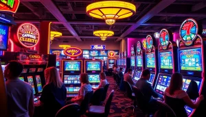 Menang besar dengan slot deposit 1000 di mesin slot yang ramai dan berwarna-warni.