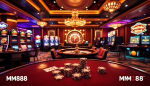 MM88 provides a thrilling gaming experience with luxurious casino tables and vibrant slot machines.