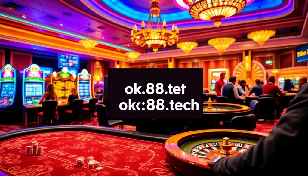 Experience thrilling online gaming at https://ok88.tech/ with vibrant slot machines and poker tables.