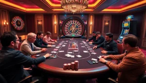 Experience the thrill of high-stakes poker at bdtk66.one with professional players and vibrant gaming elements.