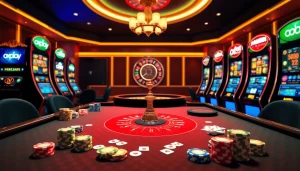 Experience the excitement of oxplay casino games with engaging players at sleek gaming tables.
