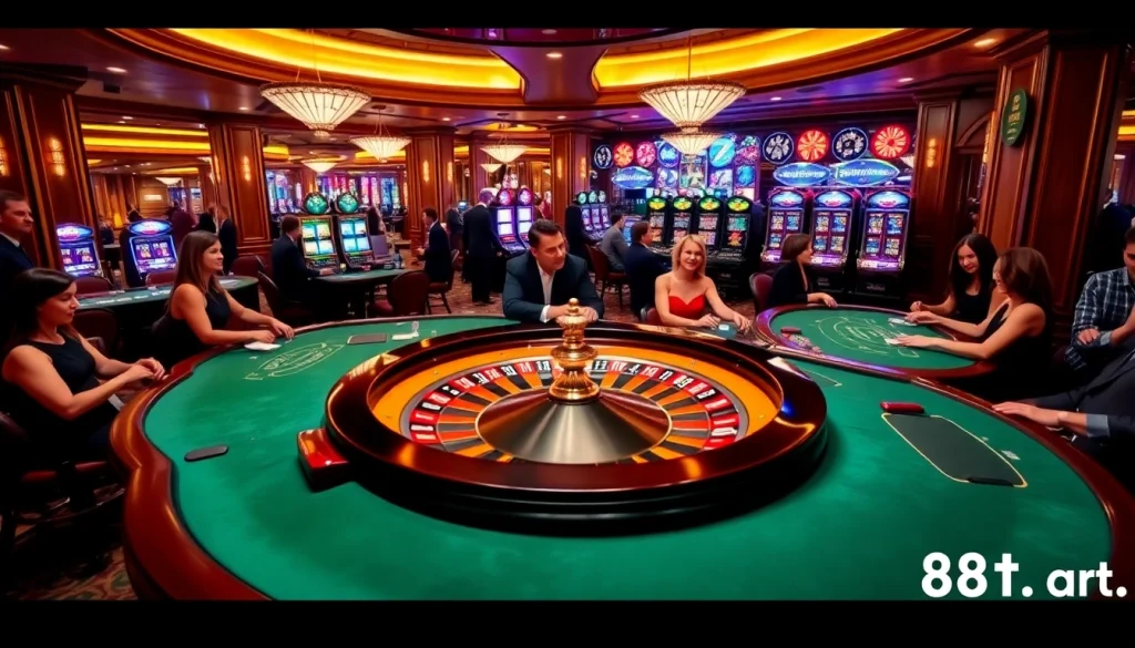Experience thrilling gameplay and winning moments at https://88t.art/ with vibrant casino scenes.