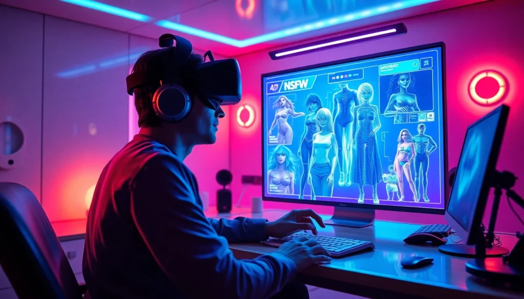 NSFW AI image generation interface showcasing interactive adult content creation.