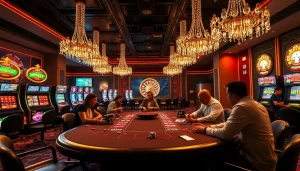 Experience adrenaline at the indoxxi casino poker table surrounded by exciting slot machines.