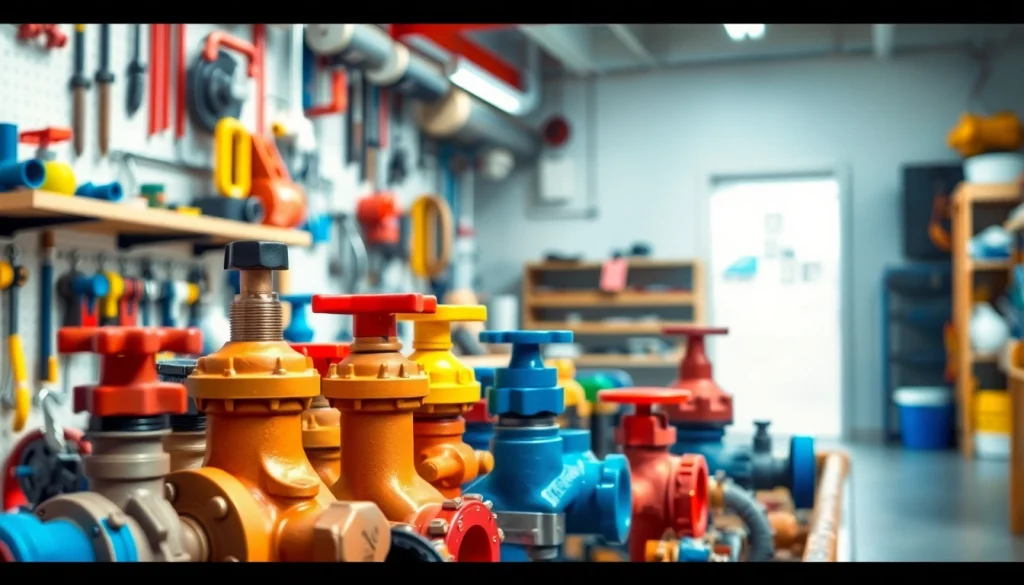 Showcase of Wholesale Plumbing Parts for Contractors in a professional setting highlighting various tools.