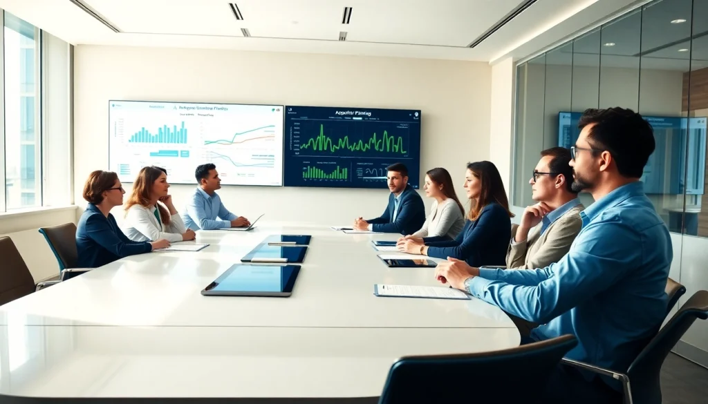 Engaged professionals strategize Acquisition Planning during a bright business meeting.