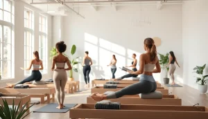 静かなスタジオで行われる魅力的なピラティスクラス—多様な参加者のための ピラティス おすすめ を紹介