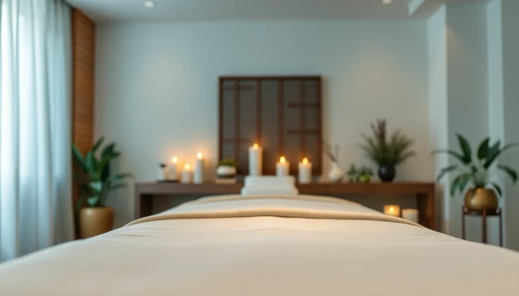 편안한 조명과 아늑한 장식이 있는 인천마사지 스파 세팅