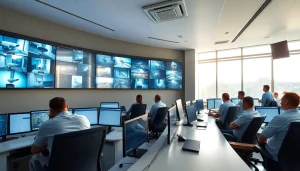 Sala de control de una empresa de seguridad con cámaras de vigilancia en Guanacaste