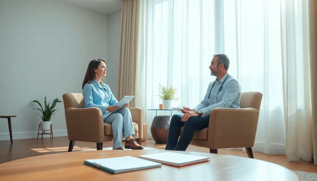 Anxiety symptoms assessment in a professional therapy session, showcasing a calming environment.