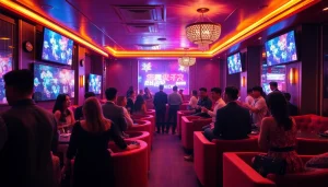 활기찬 노래방에서 음료와 오락을 즐기는 고객들과 함께 제주도유흥을 경험하세요.