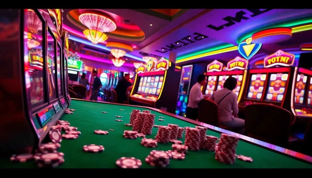 Players enjoying the exhilarating slot scatter hitam experience at a luxurious casino.