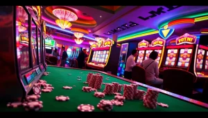 Players enjoying the exhilarating slot scatter hitam experience at a luxurious casino.