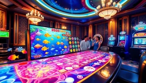 Engaging players in a thrilling bắn cá đổi thưởng game with vibrant graphics and casino atmosphere.