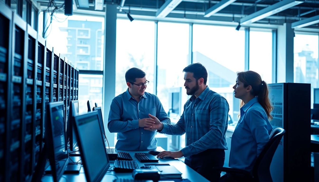 Explore managed IT services near me with dedicated professionals in a modern office.